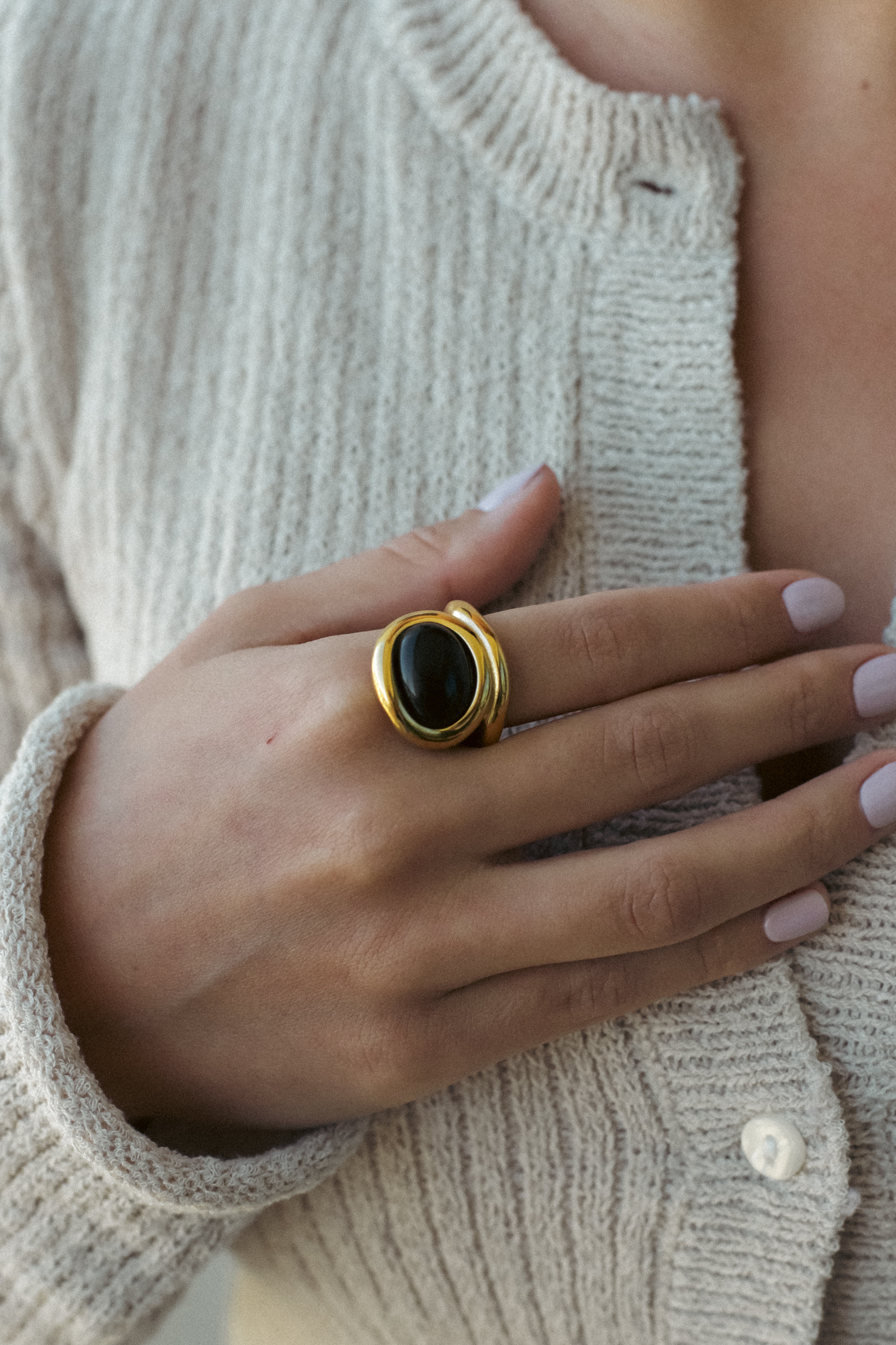 Elegant Gold-Plated Cocktail Ring