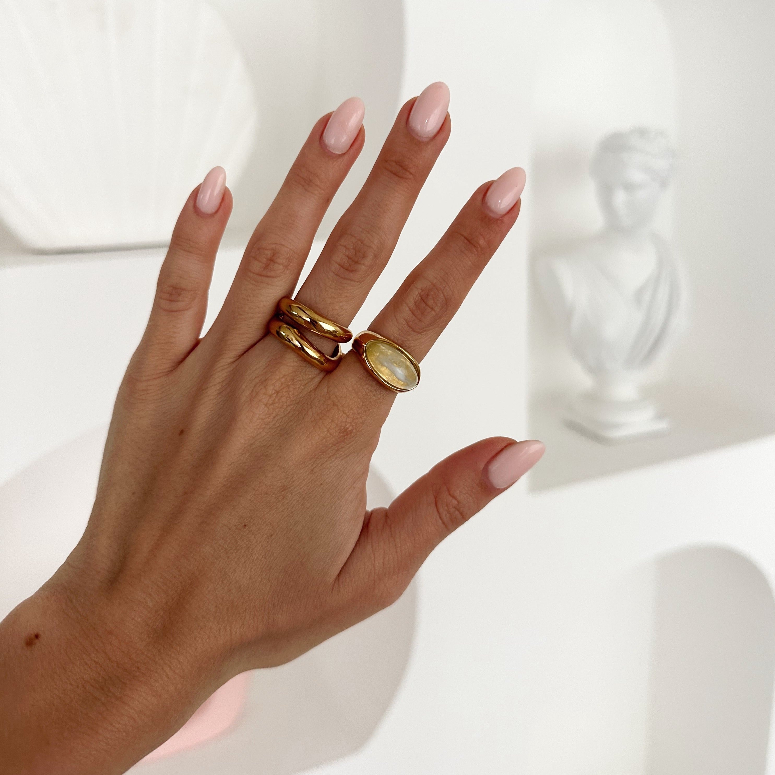 Gold-Plated Stainless Steel Dainty Ring