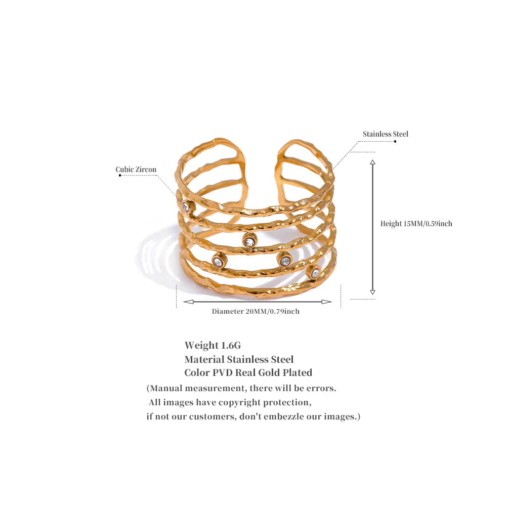 Kristiana Layered Wide Ring