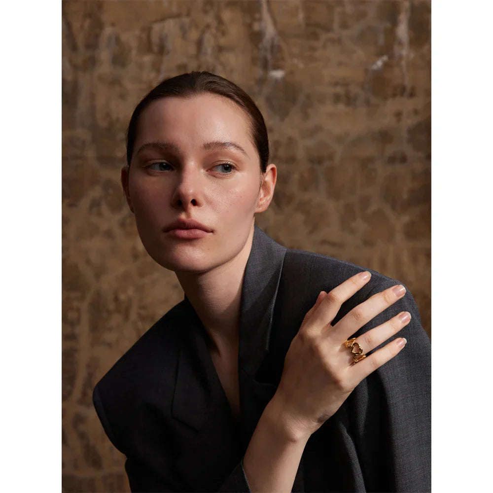 Adelina Flower Cuff Ring