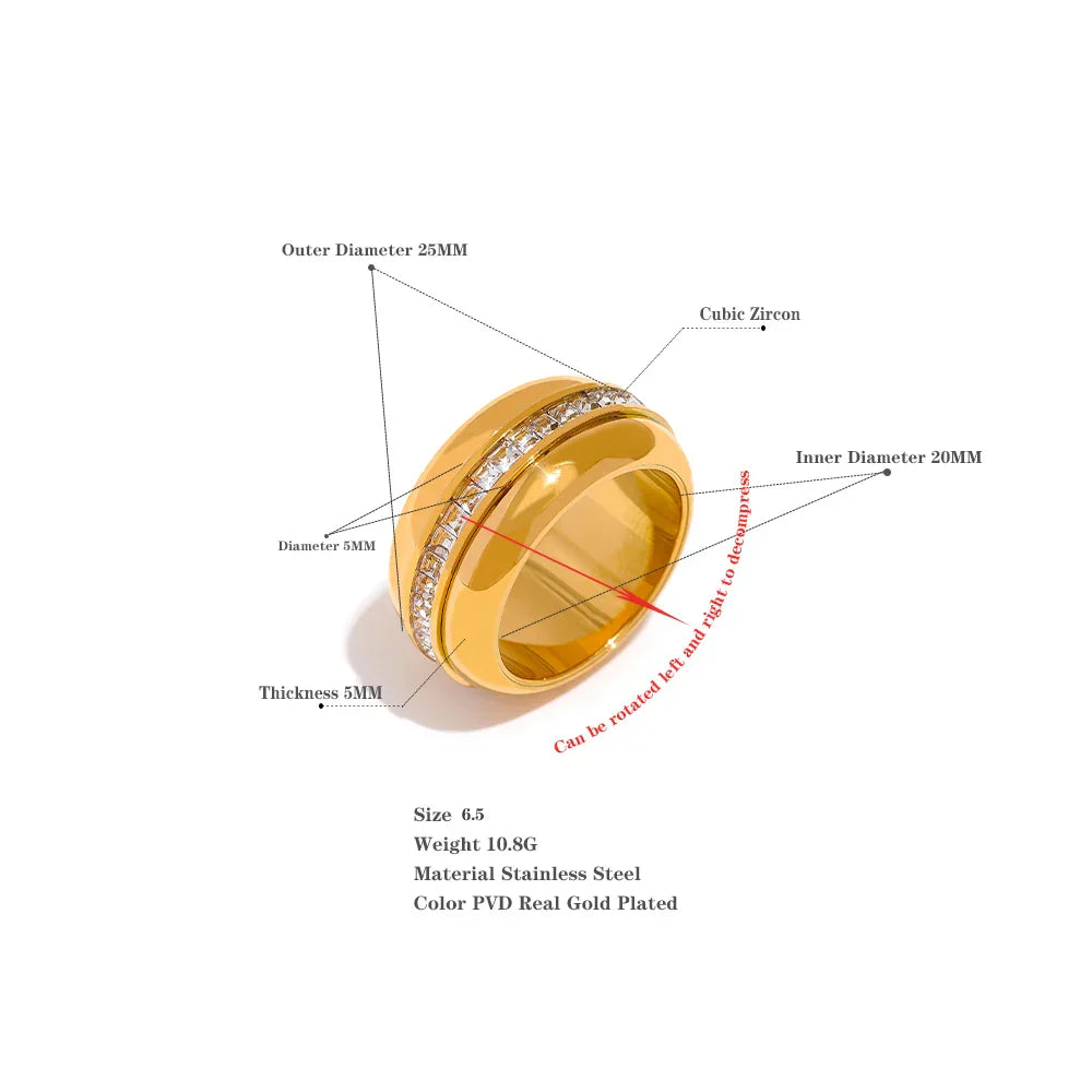 Lilliana Rotatable Gold Ring