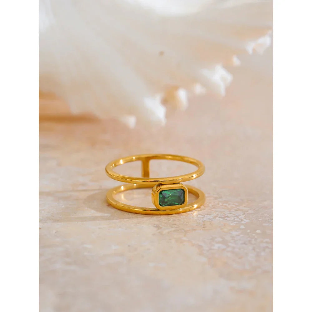 Enya Green CZ Ring