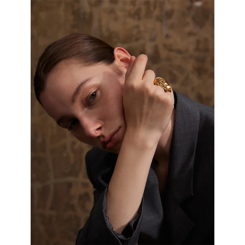 Pippa Leaf Cuff Ring