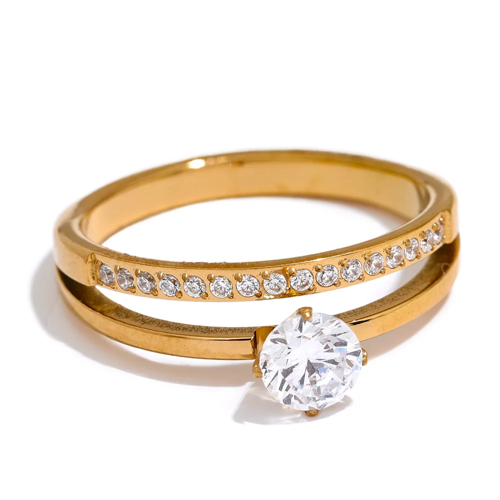 Liliana Sparkling Double Layer Ring