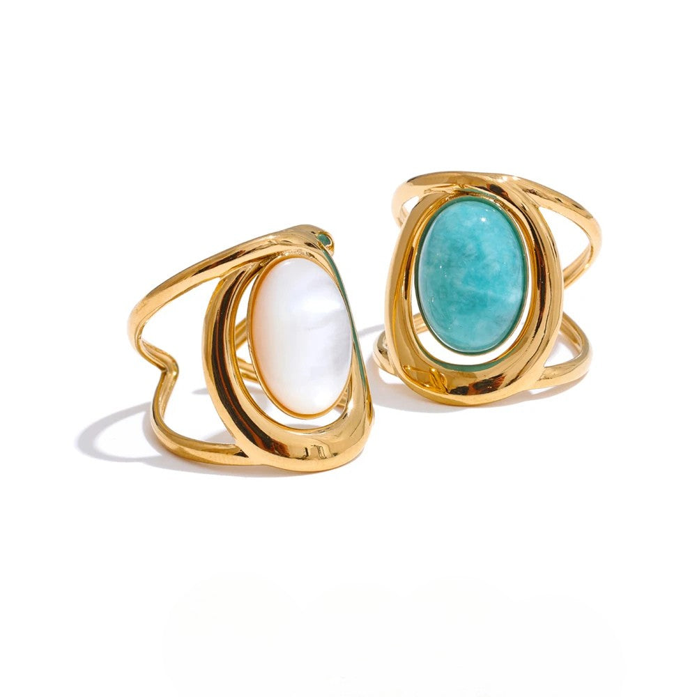 Leora Oval Natural Stone Ring