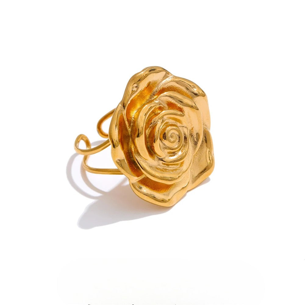Drew Rose Flower Cuff Ring