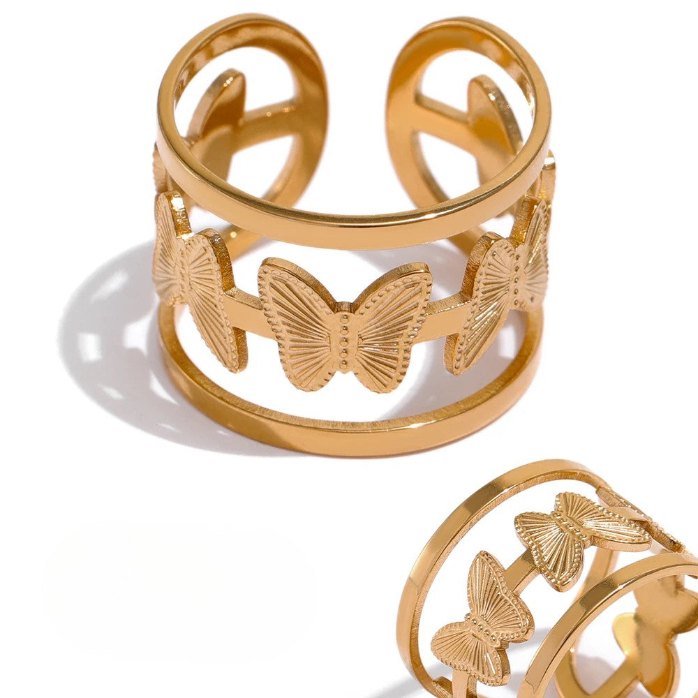 Eloise Butterfly Cuff Ring