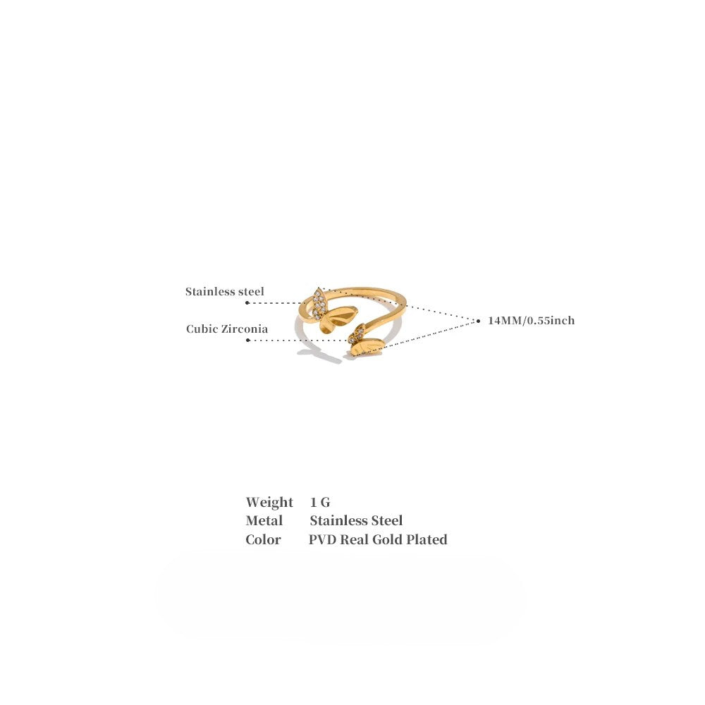Ella Butterfly Cuff Ring