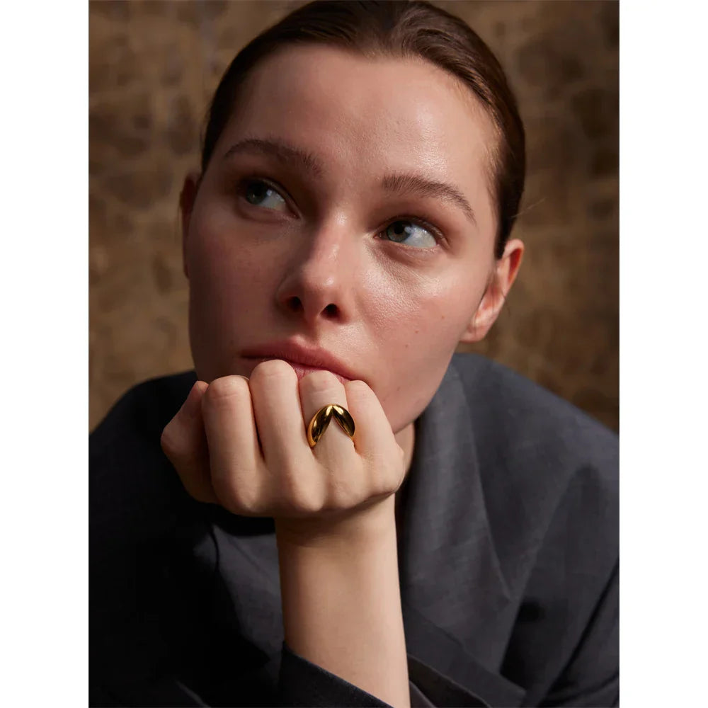 Brenna V Heart Ring