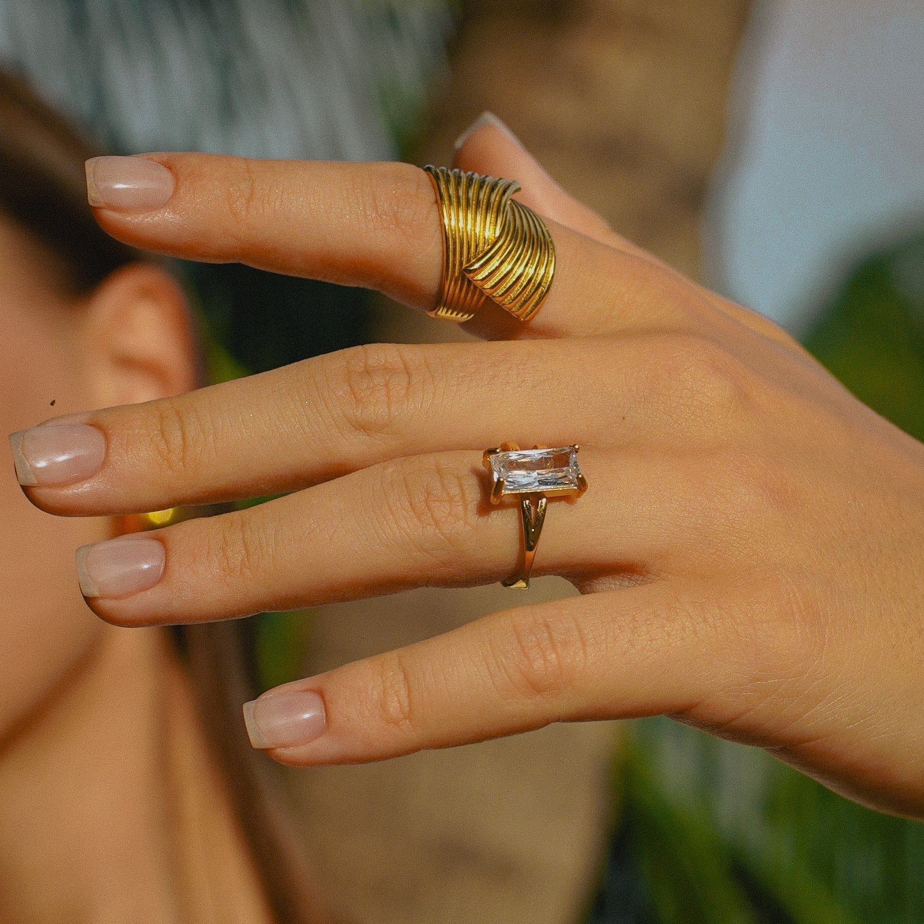 Dainty Gold-Plated Stainless Steel Ring