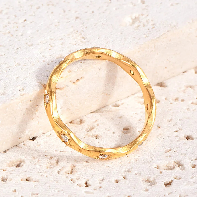 Ripple Zircon Ring