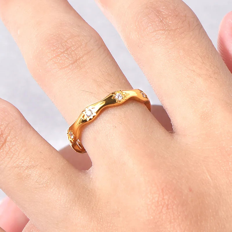 Ripple Zircon Ring