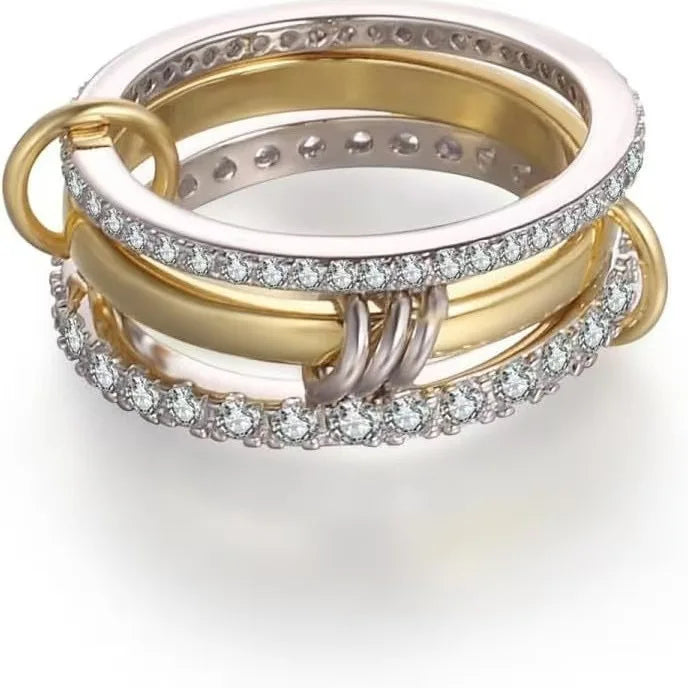 Cubic Zirconia Interlocking Ring