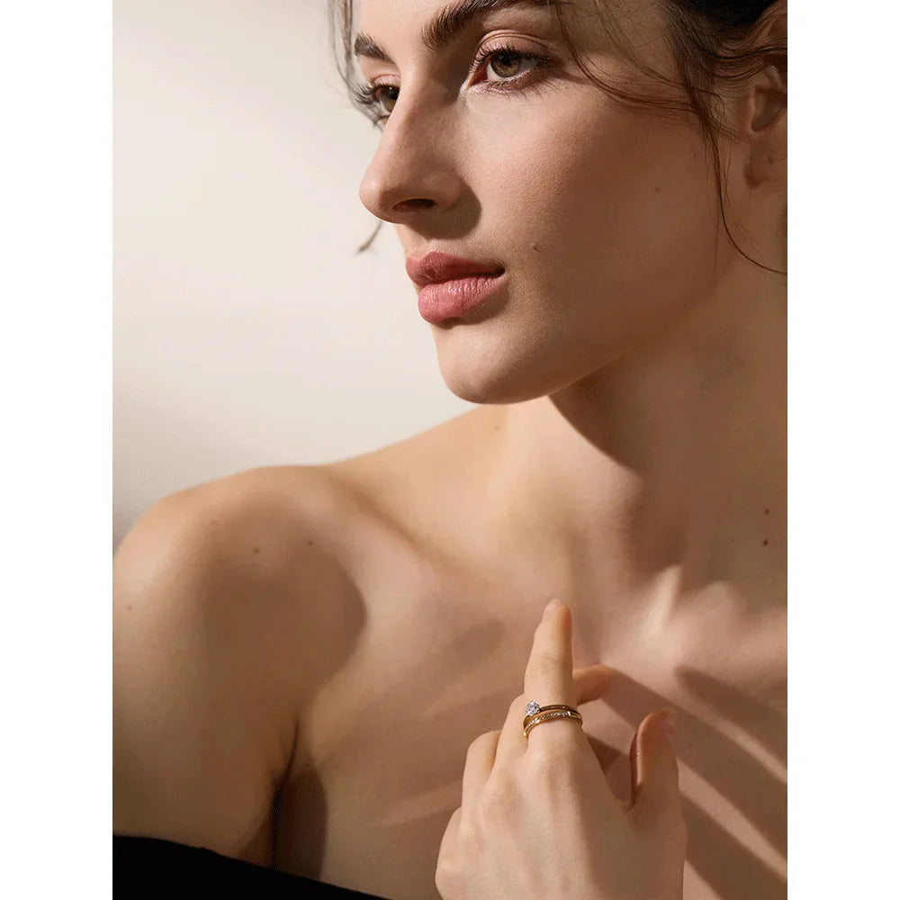 Liliana Sparkling Double Layer Ring