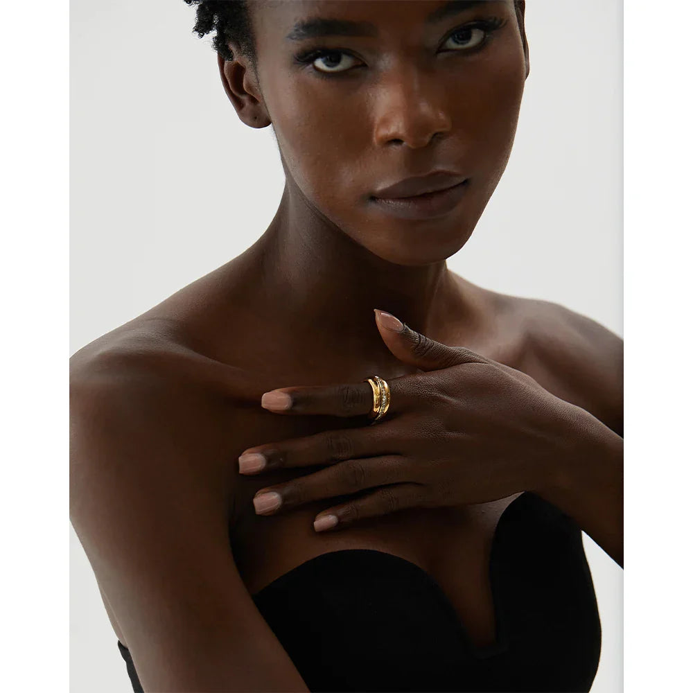 Lilliana Rotatable Gold Ring