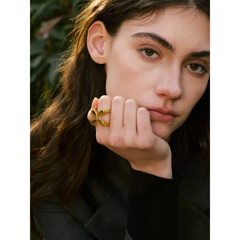 Adelina Flower Cuff Ring