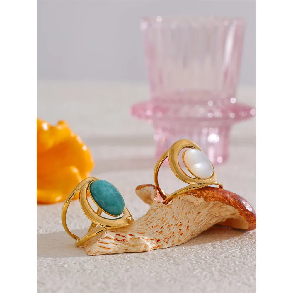 Leora Oval Natural Stone Ring