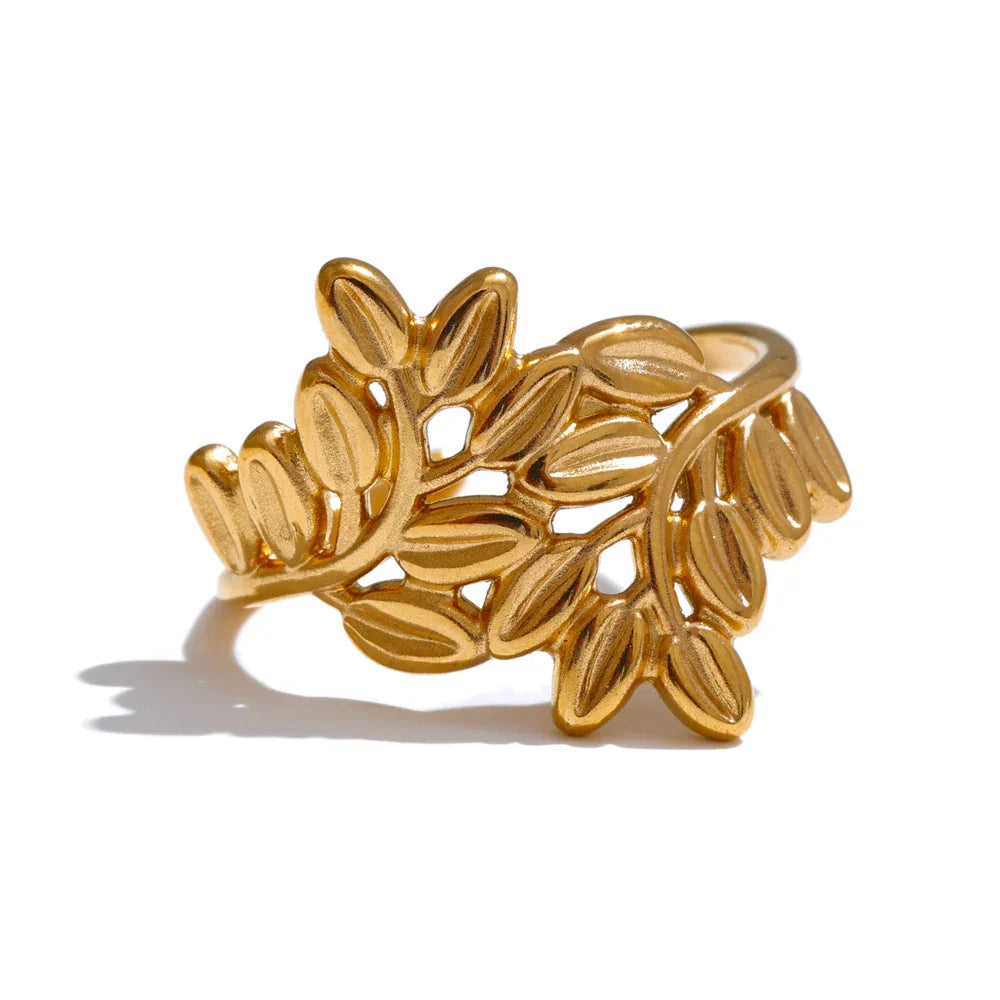 Nori Leaves Open Cuff Ring