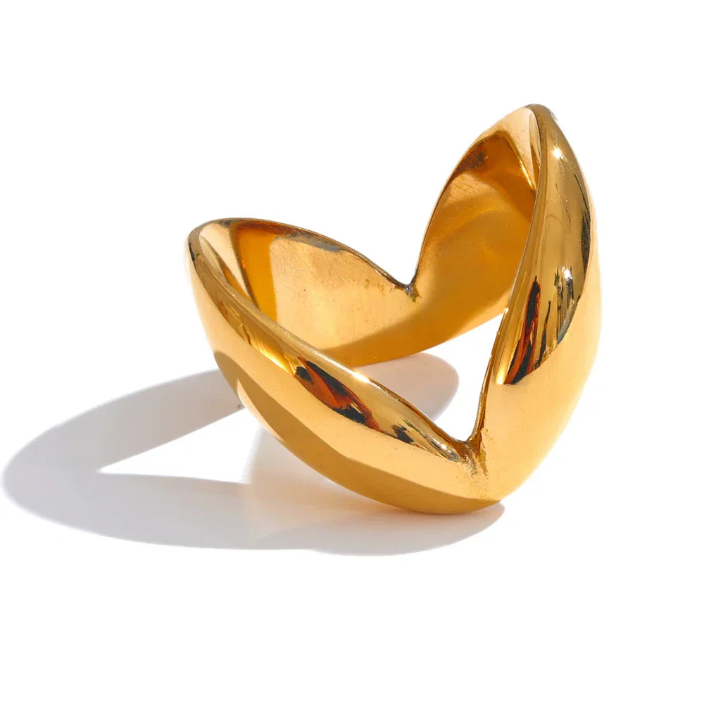 Brenna V Heart Ring