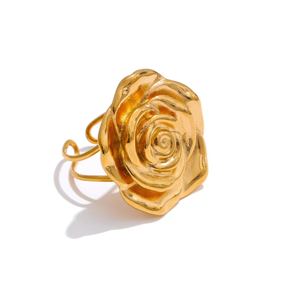 Drew Rose Flower Cuff Ring