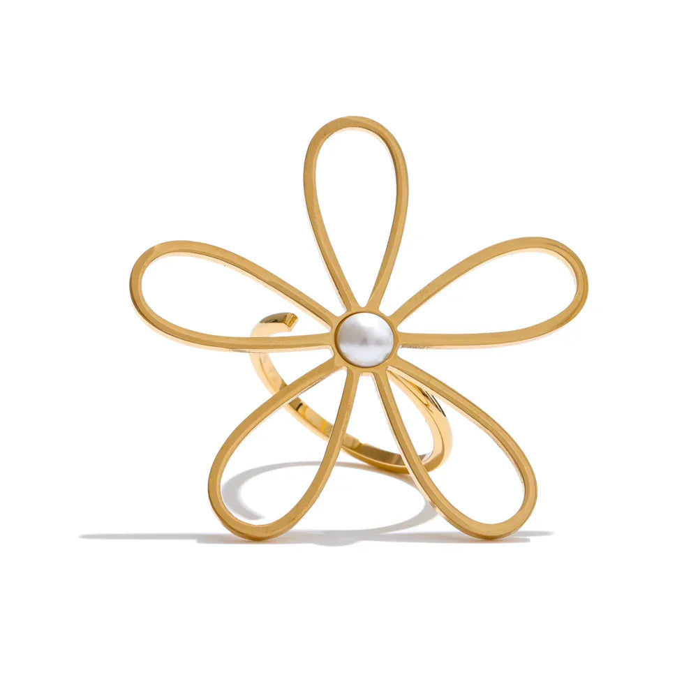 Seren Hollow Flower Ring