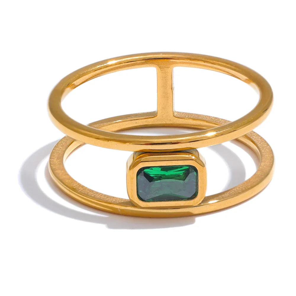 Enya Green CZ Ring