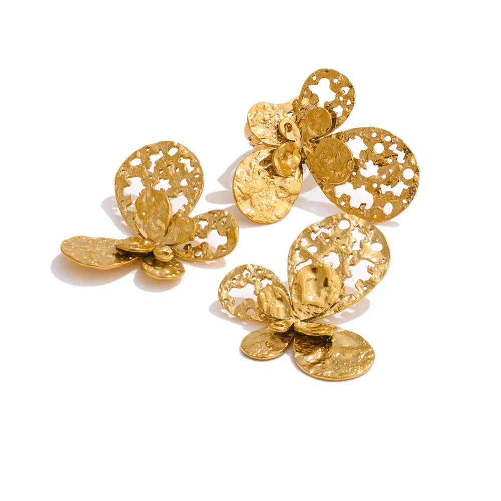 Annabelle Gold Butterfly Earrings & Cuff Ring