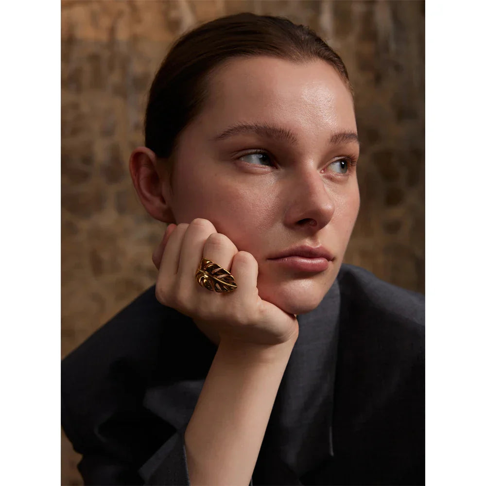 Pippa Leaf Cuff Ring