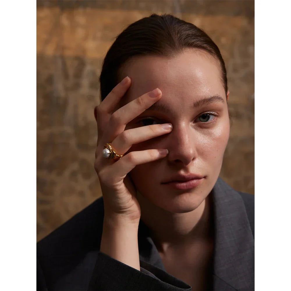 Bianca Heart Pearl Ring