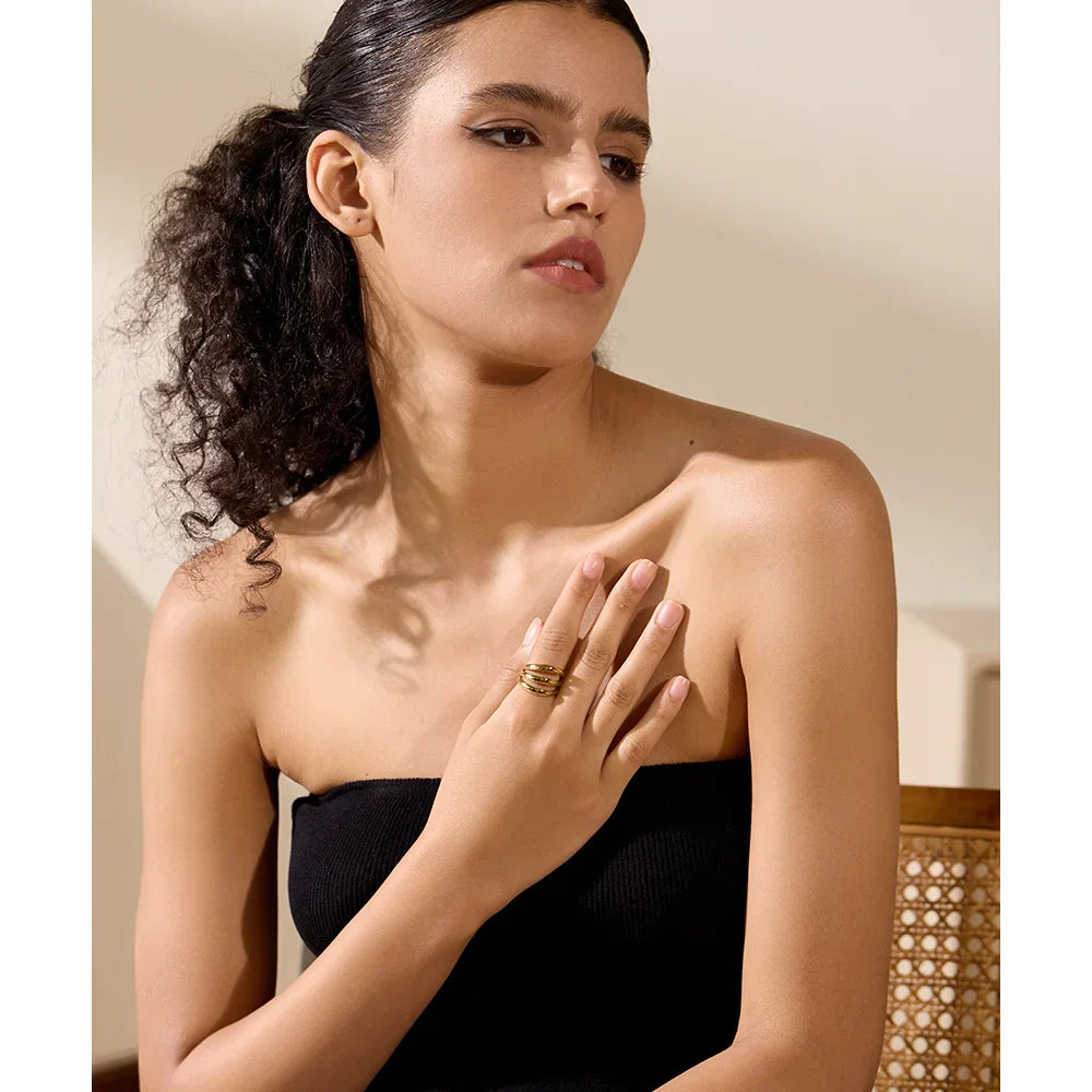 Kenza Layered Wide Ring
