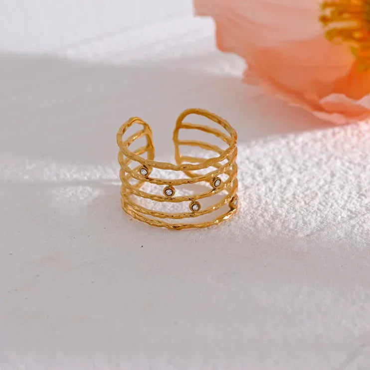 Kristiana Layered Wide Ring