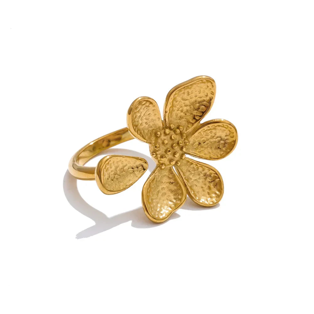 Emmie Missing-Petal Flower Cuff Ring