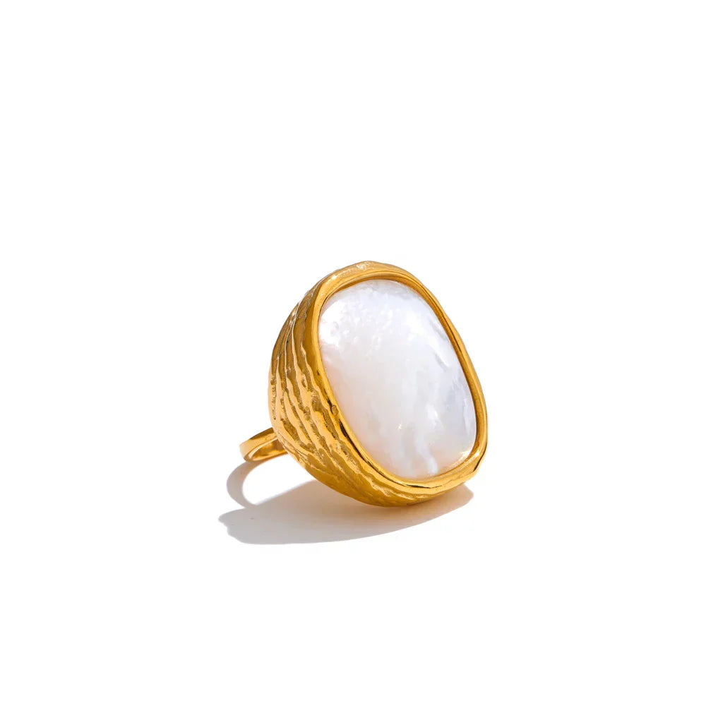 Nori Square Shell Adjustable Ring