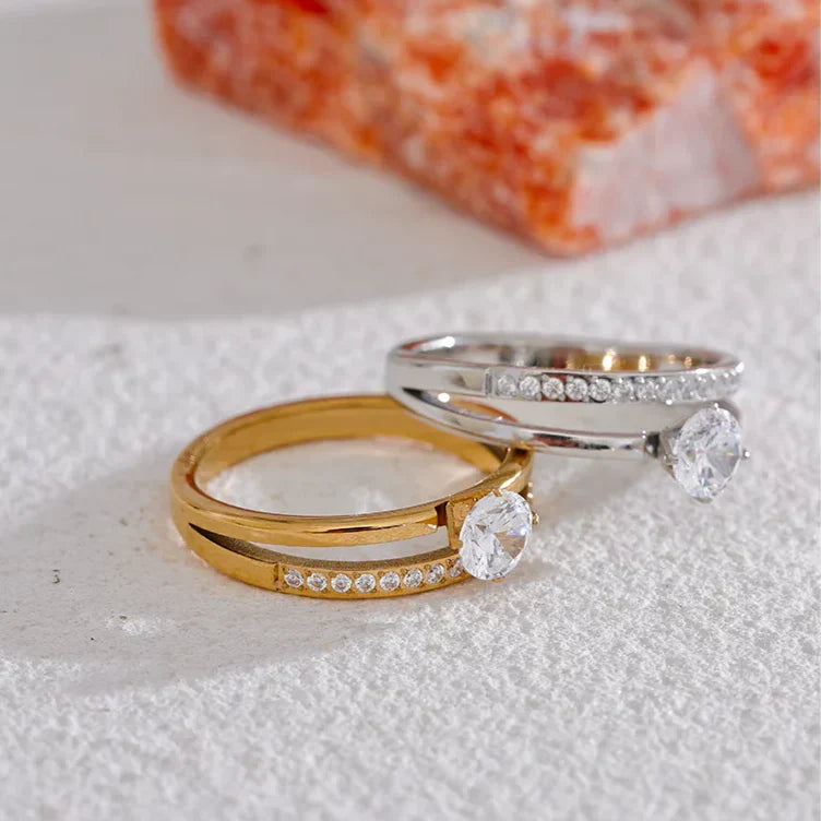 Liliana Sparkling Double Layer Ring
