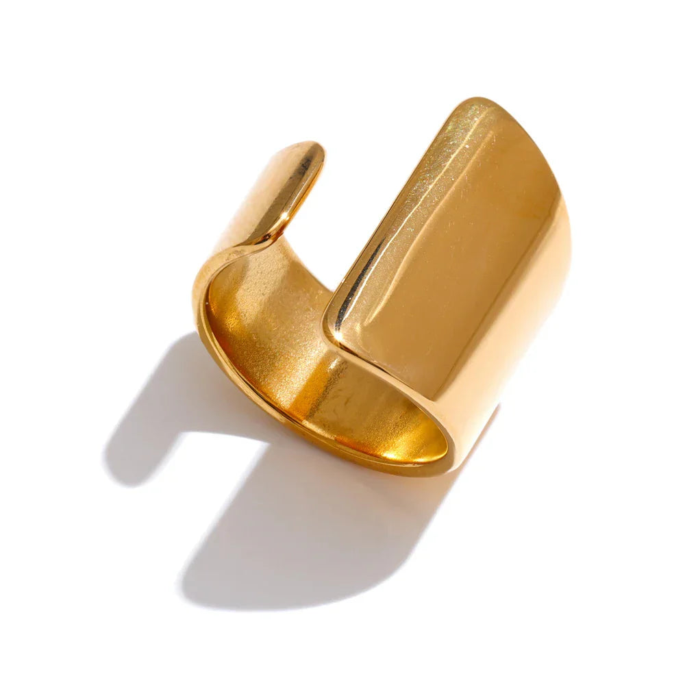 Ines Geometric Wide Cuff Ring