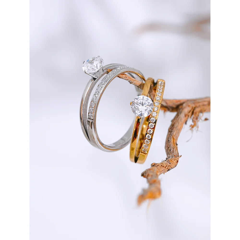 Liliana Sparkling Double Layer Ring