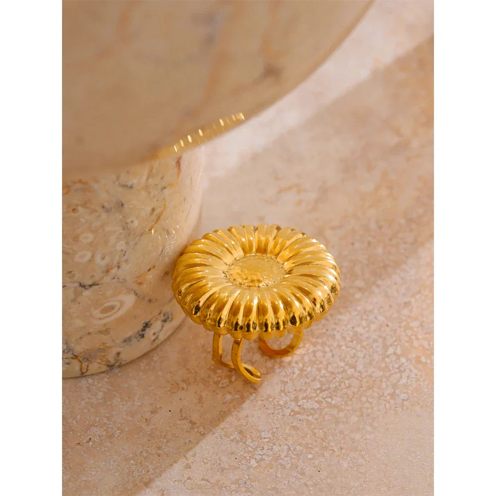 Flora Chunky Flower Cuff Ring