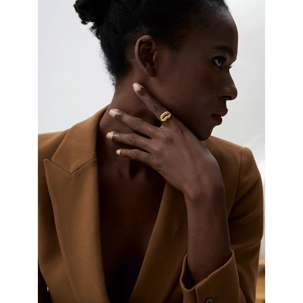 Elaine Lips Open Cuff Ring