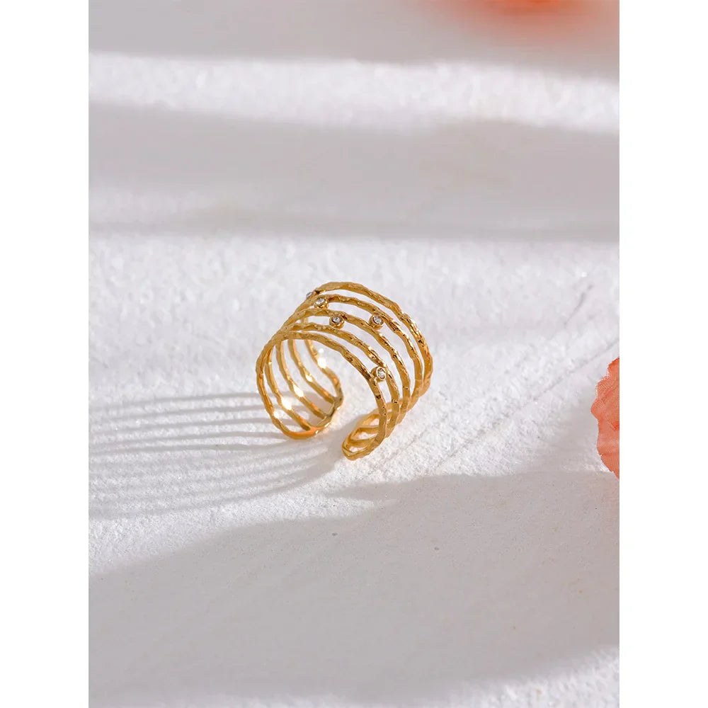 Kristiana Layered Wide Ring