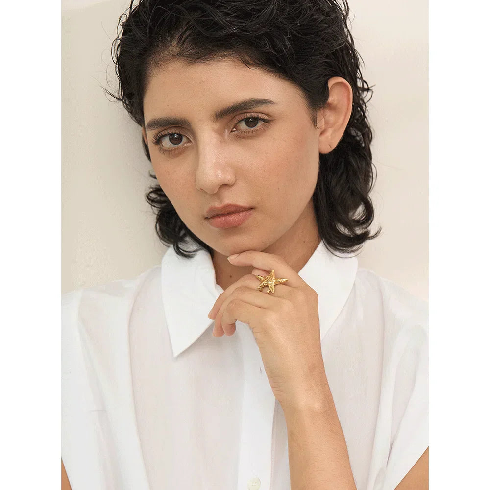 Ameya Starfish Cuff Ring