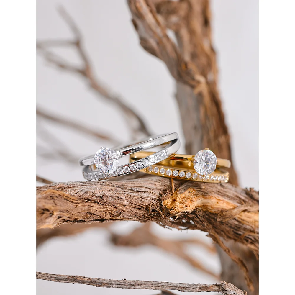 Liliana Sparkling Double Layer Ring