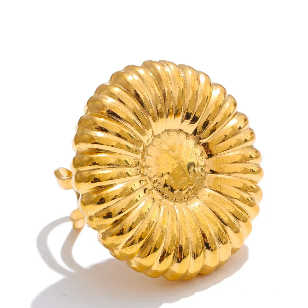 Flora Chunky Flower Cuff Ring