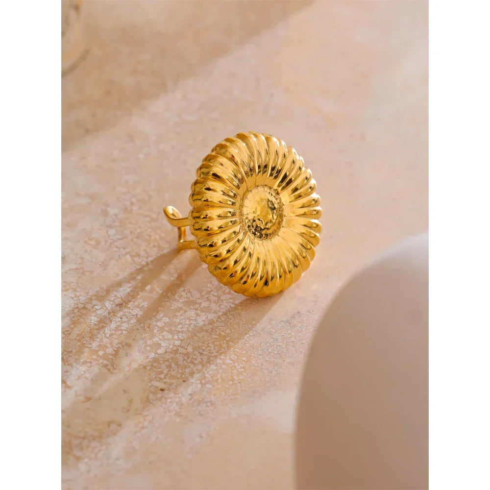 Flora Chunky Flower Cuff Ring