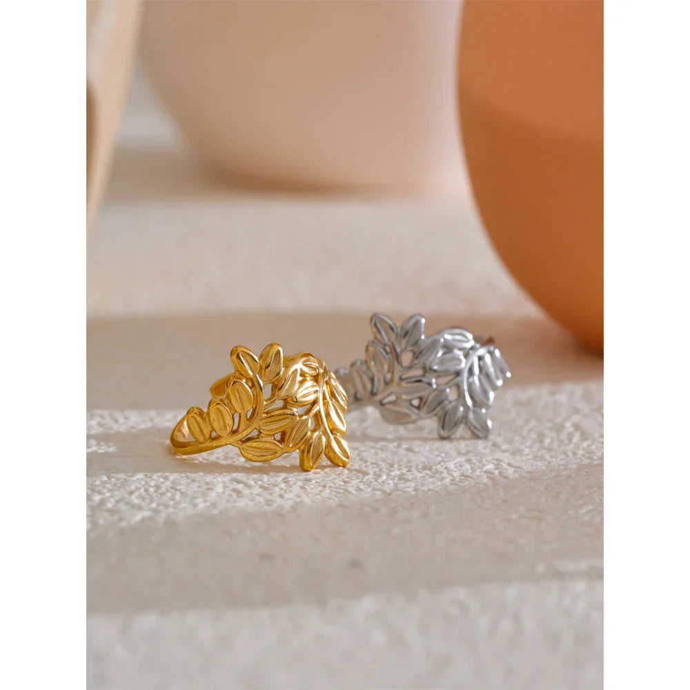 Nori Leaves Open Cuff Ring